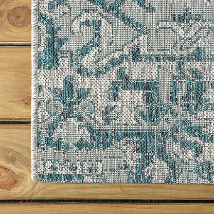 JONATHAN Y Boho Medallion Indoor Outdoor Runner Rug 2X10 Teal/Gray, Estrella - Image 7