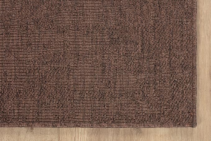 CAMILSON Easy Jute Round Rug 6ft Indoor Outdoor Brown Color Fiber Area Rugs - Image 4