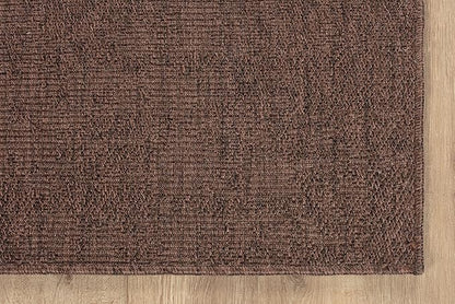CAMILSON Indoor and Outdoor Runner Rug Brown Solid Boho Woven Design - Image 3