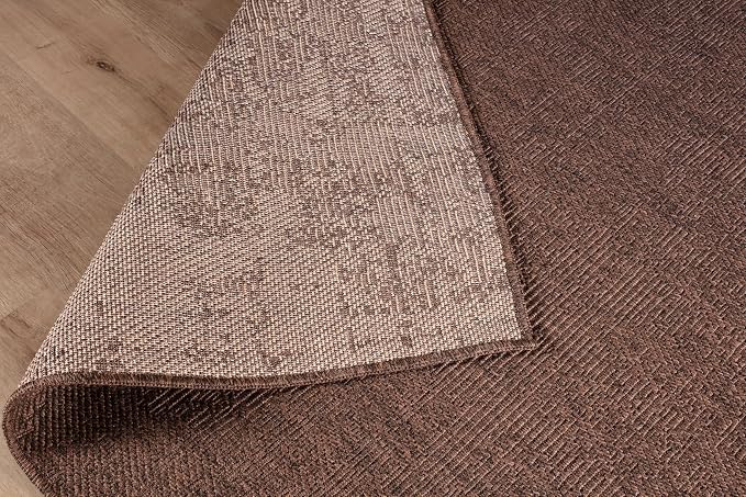 CAMILSON Easy Jute Round Rug 4ft Indoor Outdoor Brown Color Fiber Area Rugs - Image 6