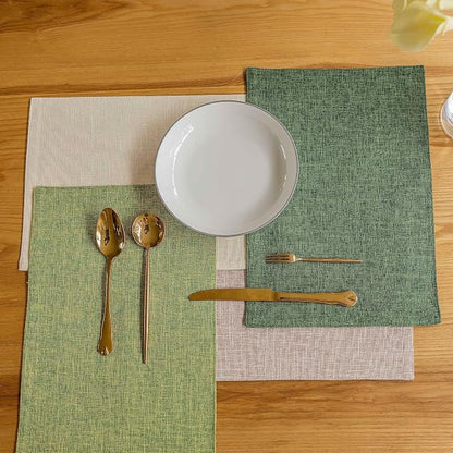 Demetex Cloth Placemats Green Set of 4 Vintage Textured Linen Place Mats Heat - Image 7