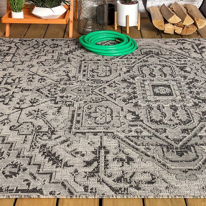 JONATHAN Y Boho Medallion Indoor Outdoor Area Rug 3X5 Black/Gray, Estrella - Image 10
